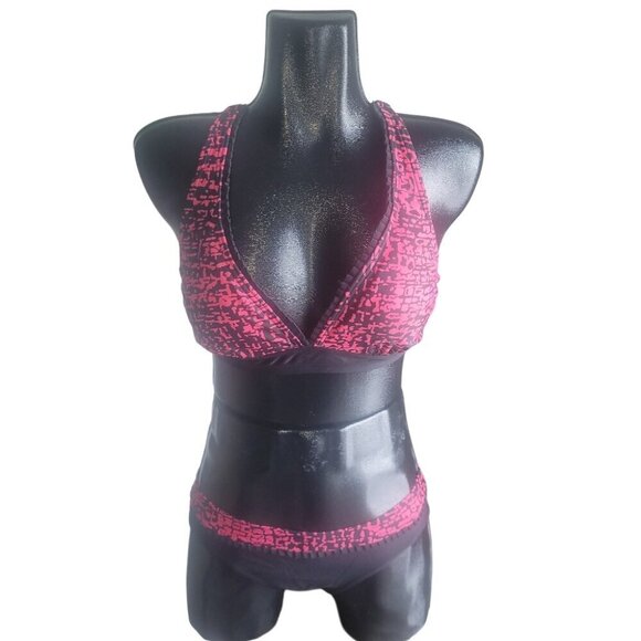 Simon Chang Black and Pink Bikini Swimsuit 10 - Picture 1 of 7